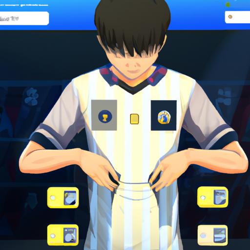 Một cầu thủ đang tùy chỉnh đồng phục cho đội bóng của mình trong Dream League Soccer 2022 Mod Vô Hạn Tiền